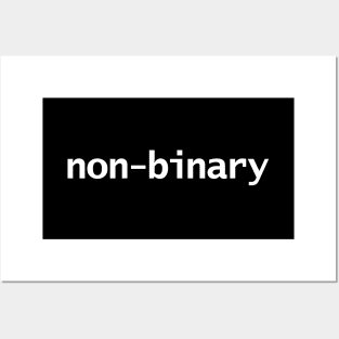 Non-Binary Minimal Typography White Text Posters and Art